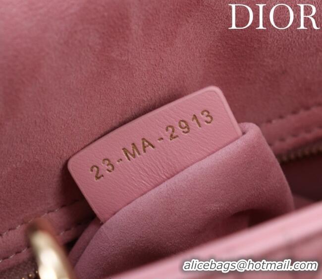 Grade Design Dior Small Lady My ABCDior Bag in Cannage Lambskin M0538 Pink 2025