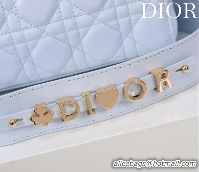 Best Price Dior Small Lady My ABCDior Bag in Cannage Lambskin M0538 Glacier Blue 2025