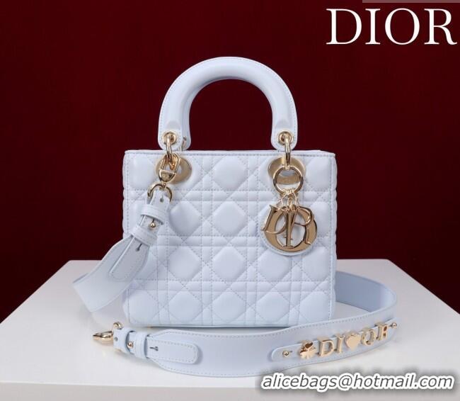 Best Price Dior Small Lady My ABCDior Bag in Cannage Lambskin M0538 Glacier Blue 2025