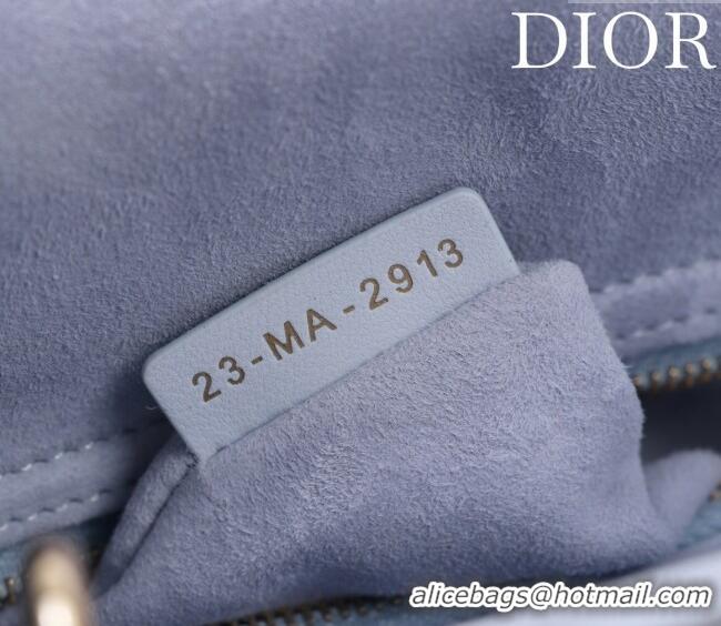 Best Price Dior Small Lady My ABCDior Bag in Cannage Lambskin M0538 Glacier Blue 2025