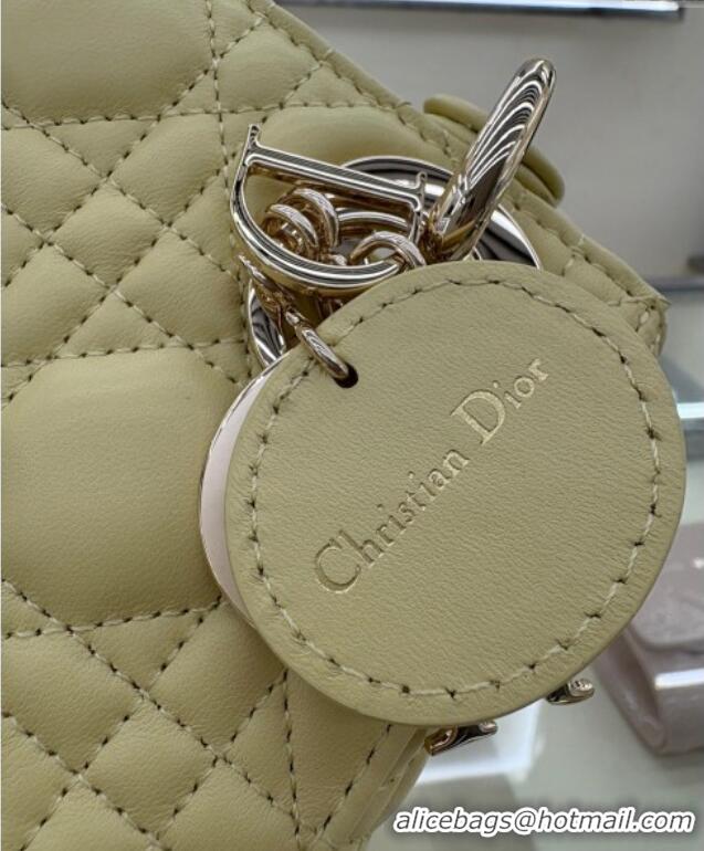 Promotional Dior Small Lady My ABCDior Bag in Cannage Lambskin M0538 Egg Yellow 2025