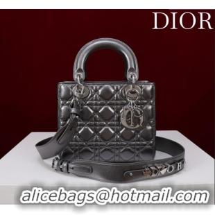 Discount Dior Small Lady My ABCDior Bag in Cannage Lambskin M0538 Dark Grey 2025