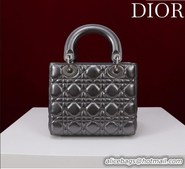 Discount Dior Small Lady My ABCDior Bag in Cannage Lambskin M0538 Dark Grey 2025