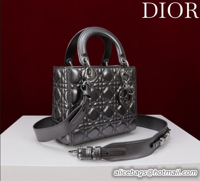 Discount Dior Small Lady My ABCDior Bag in Cannage Lambskin M0538 Dark Grey 2025