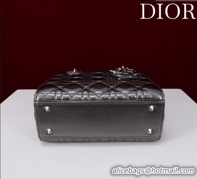 Discount Dior Small Lady My ABCDior Bag in Cannage Lambskin M0538 Dark Grey 2025