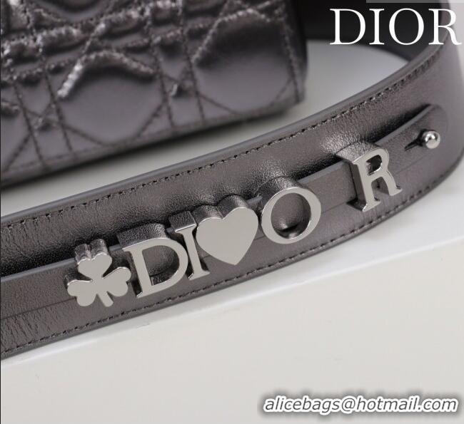 Discount Dior Small Lady My ABCDior Bag in Cannage Lambskin M0538 Dark Grey 2025