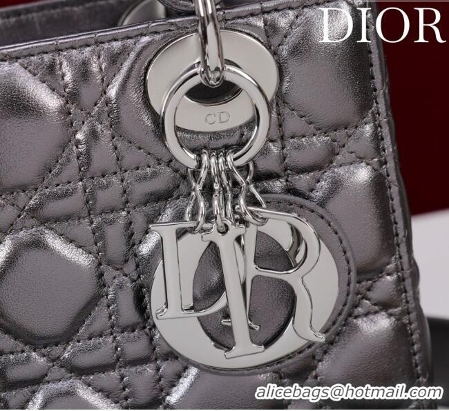 Discount Dior Small Lady My ABCDior Bag in Cannage Lambskin M0538 Dark Grey 2025