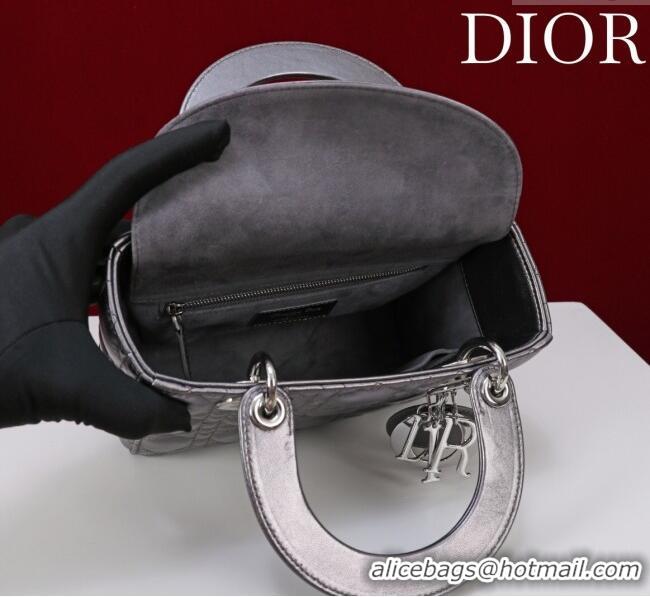 Discount Dior Small Lady My ABCDior Bag in Cannage Lambskin M0538 Dark Grey 2025