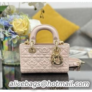 Good Product Dior Lady D-Joy Micro Bag in Powder Pink Cannage Lambskin with Star Motif D6099 2025