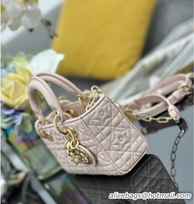 Good Product Dior Lady D-Joy Micro Bag in Powder Pink Cannage Lambskin with Star Motif D6099 2025