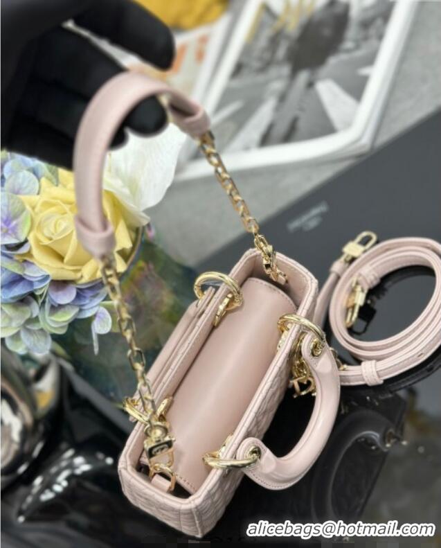 Good Product Dior Lady D-Joy Micro Bag in Powder Pink Cannage Lambskin with Star Motif D6099 2025