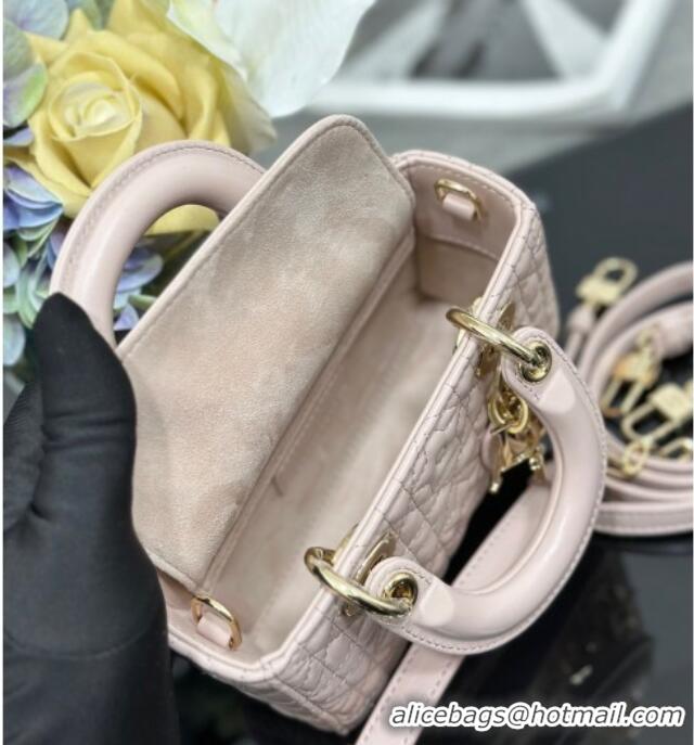 Good Product Dior Lady D-Joy Micro Bag in Powder Pink Cannage Lambskin with Star Motif D6099 2025
