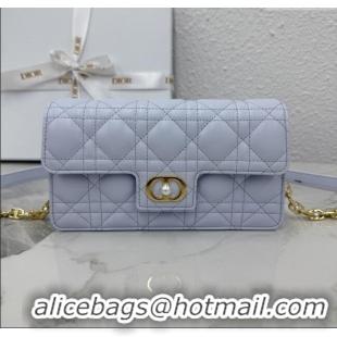 Inexpensive Dior Jolie East-West Bag in Cannage Lamb Leather and Flat Cannage Calfskin S3117 Glacier Blue 2025