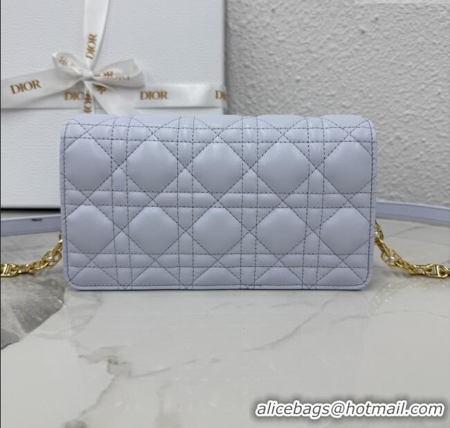 Inexpensive Dior Jolie East-West Bag in Cannage Lamb Leather and Flat Cannage Calfskin S3117 Glacier Blue 2025