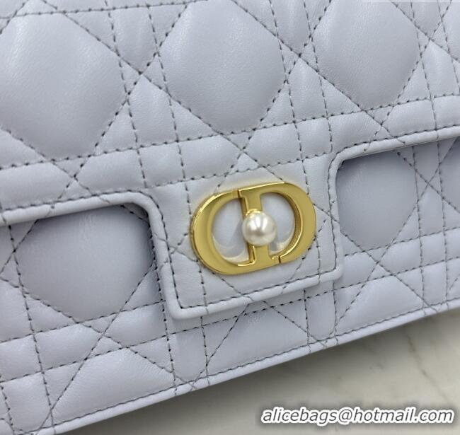 Inexpensive Dior Jolie East-West Bag in Cannage Lamb Leather and Flat Cannage Calfskin S3117 Glacier Blue 2025
