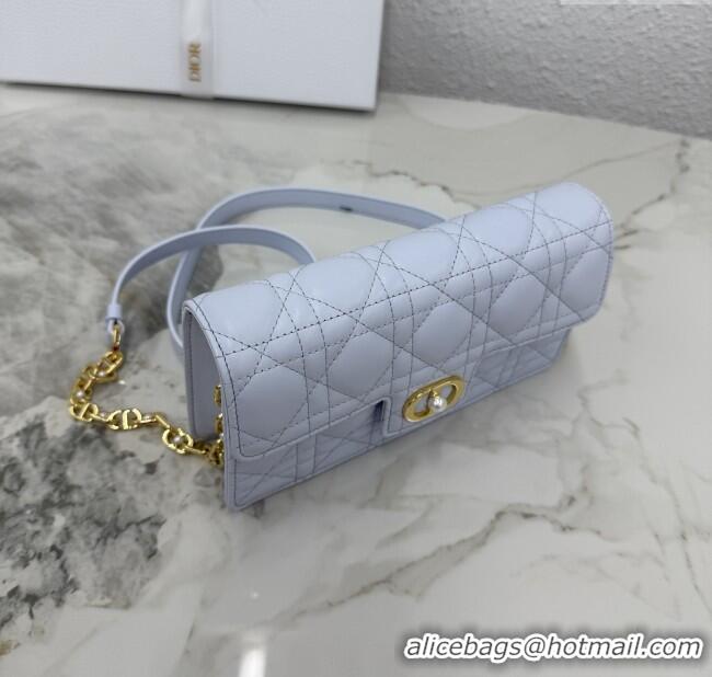 Inexpensive Dior Jolie East-West Bag in Cannage Lamb Leather and Flat Cannage Calfskin S3117 Glacier Blue 2025
