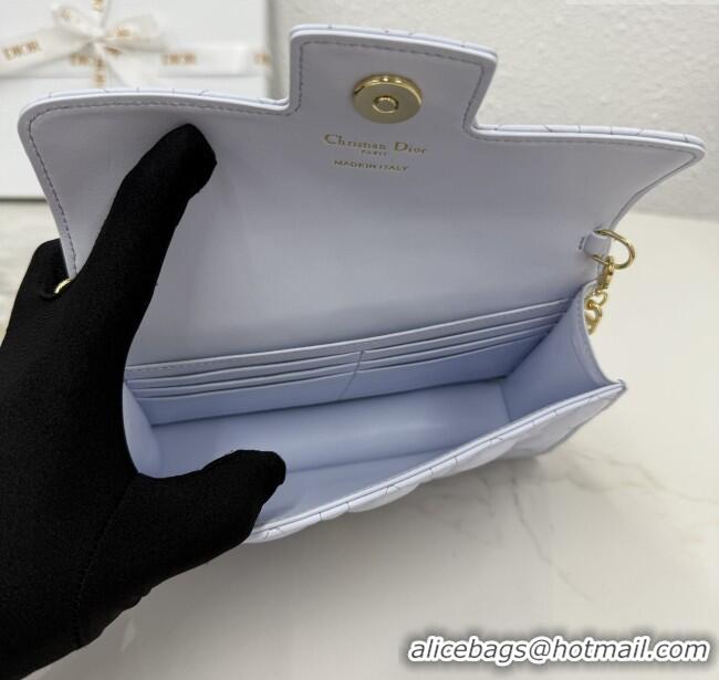 Inexpensive Dior Jolie East-West Bag in Cannage Lamb Leather and Flat Cannage Calfskin S3117 Glacier Blue 2025