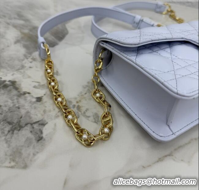 Inexpensive Dior Jolie East-West Bag in Cannage Lamb Leather and Flat Cannage Calfskin S3117 Glacier Blue 2025