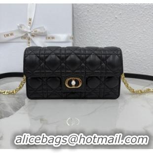 Best Luxury Dior Jolie East-West Bag in Cannage Lamb Leather and Flat Cannage Calfskin S3117 Black 2025