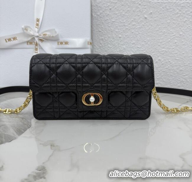 Best Luxury Dior Jolie East-West Bag in Cannage Lamb Leather and Flat Cannage Calfskin S3117 Black 2025