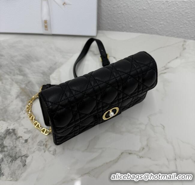 Best Luxury Dior Jolie East-West Bag in Cannage Lamb Leather and Flat Cannage Calfskin S3117 Black 2025