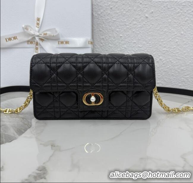 Best Luxury Dior Jolie East-West Bag in Cannage Lamb Leather and Flat Cannage Calfskin S3117 Black 2025