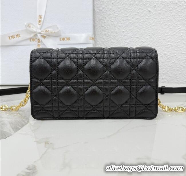 Best Luxury Dior Jolie East-West Bag in Cannage Lamb Leather and Flat Cannage Calfskin S3117 Black 2025