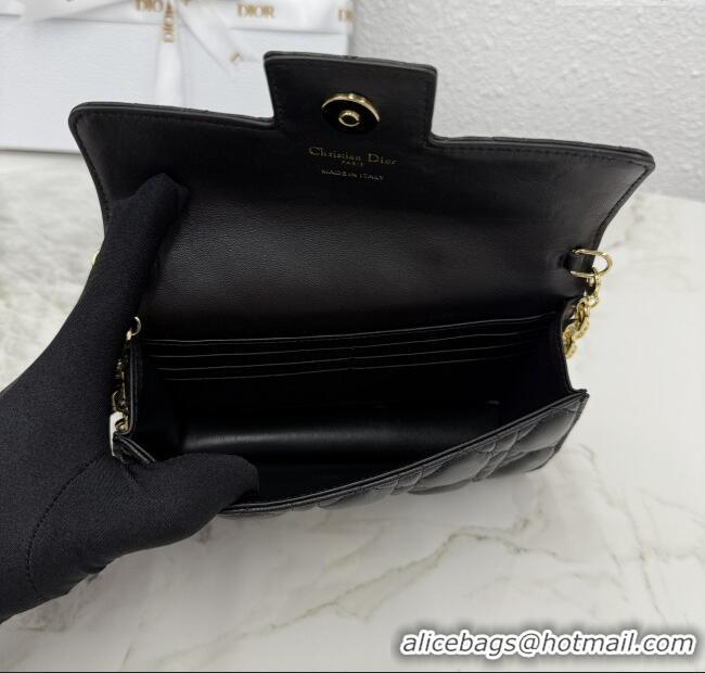 Best Luxury Dior Jolie East-West Bag in Cannage Lamb Leather and Flat Cannage Calfskin S3117 Black 2025
