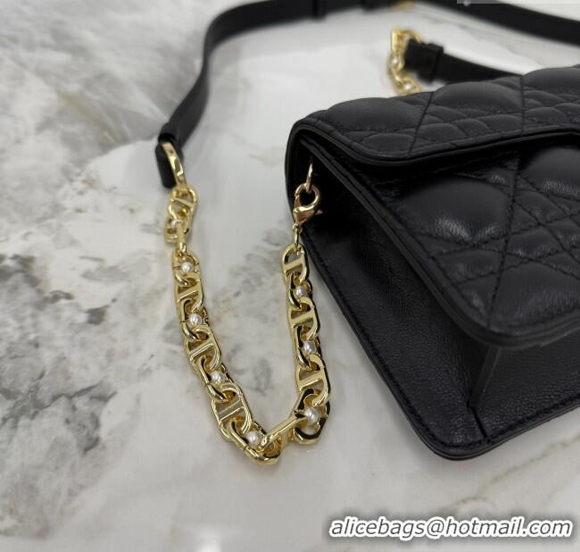 Best Luxury Dior Jolie East-West Bag in Cannage Lamb Leather and Flat Cannage Calfskin S3117 Black 2025