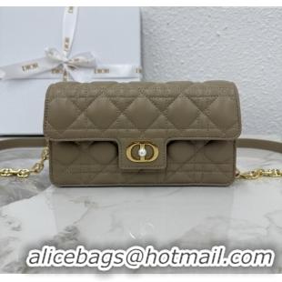 Good Quality Dior Jolie East-West Bag in Cannage Lamb Leather and Flat Cannage Calfskin S3117 Grey 2025