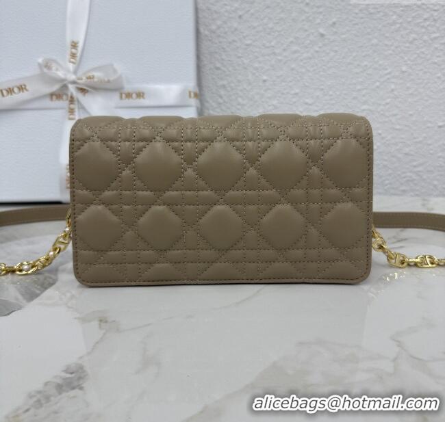 Good Quality Dior Jolie East-West Bag in Cannage Lamb Leather and Flat Cannage Calfskin S3117 Grey 2025