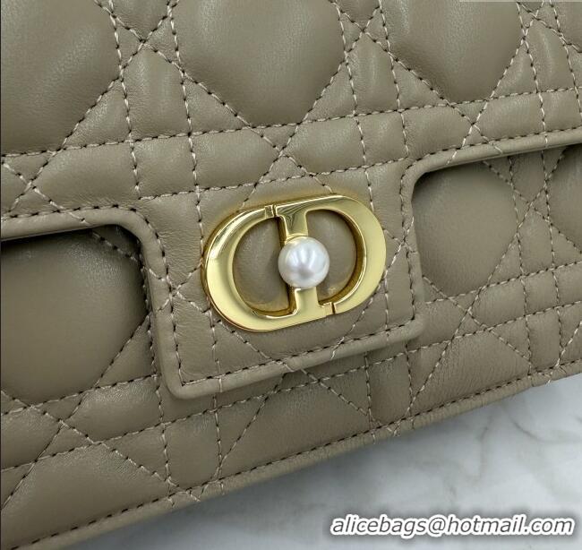 Good Quality Dior Jolie East-West Bag in Cannage Lamb Leather and Flat Cannage Calfskin S3117 Grey 2025
