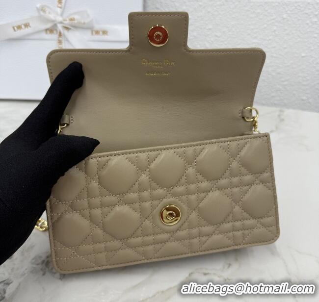 Good Quality Dior Jolie East-West Bag in Cannage Lamb Leather and Flat Cannage Calfskin S3117 Grey 2025