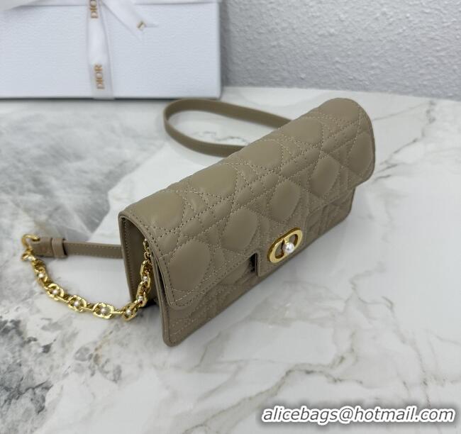 Good Quality Dior Jolie East-West Bag in Cannage Lamb Leather and Flat Cannage Calfskin S3117 Grey 2025