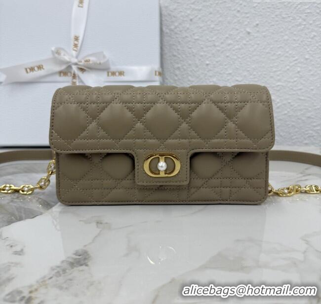 Good Quality Dior Jolie East-West Bag in Cannage Lamb Leather and Flat Cannage Calfskin S3117 Grey 2025