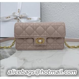 Luxury Cheap Dior Jolie East-West Bag in Cannage Lamb Leather and Flat Cannage Calfskin S3117 Powder Pink 2025
