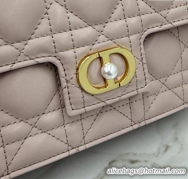 Luxury Cheap Dior Jolie East-West Bag in Cannage Lamb Leather and Flat Cannage Calfskin S3117 Powder Pink 2025