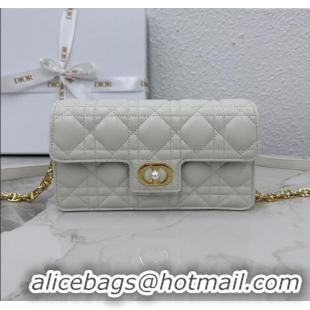 Good Taste Dior Jolie East-West Bag in Cannage Lamb Leather and Flat Cannage Calfskin S3117 White 2025