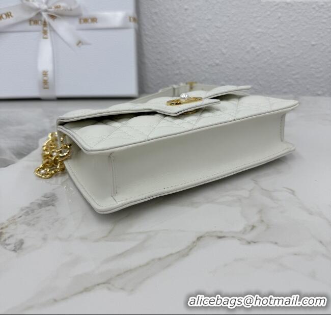 Good Taste Dior Jolie East-West Bag in Cannage Lamb Leather and Flat Cannage Calfskin S3117 White 2025