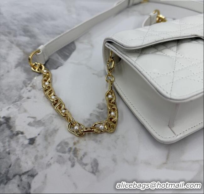 Good Taste Dior Jolie East-West Bag in Cannage Lamb Leather and Flat Cannage Calfskin S3117 White 2025