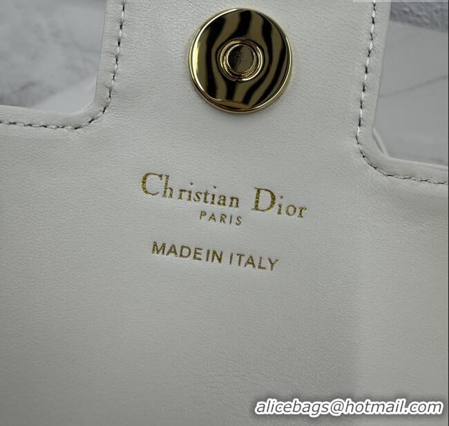 Good Taste Dior Jolie East-West Bag in Cannage Lamb Leather and Flat Cannage Calfskin S3117 White 2025