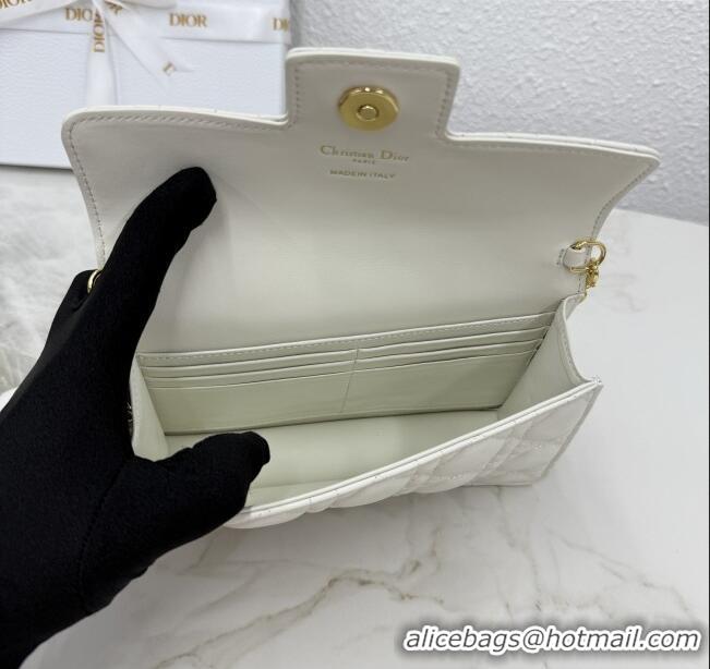 Good Taste Dior Jolie East-West Bag in Cannage Lamb Leather and Flat Cannage Calfskin S3117 White 2025