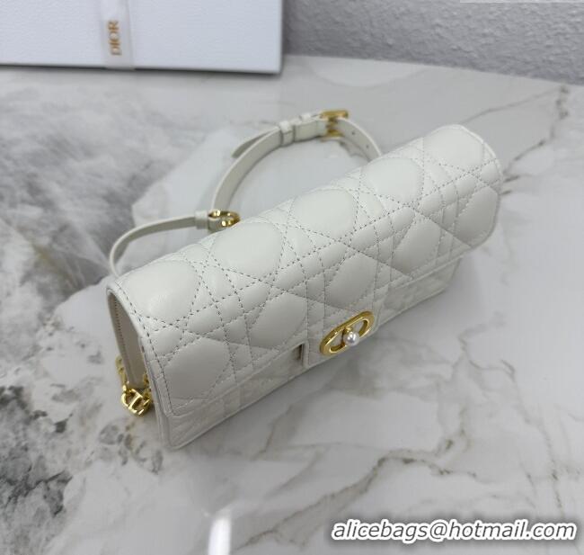 Good Taste Dior Jolie East-West Bag in Cannage Lamb Leather and Flat Cannage Calfskin S3117 White 2025