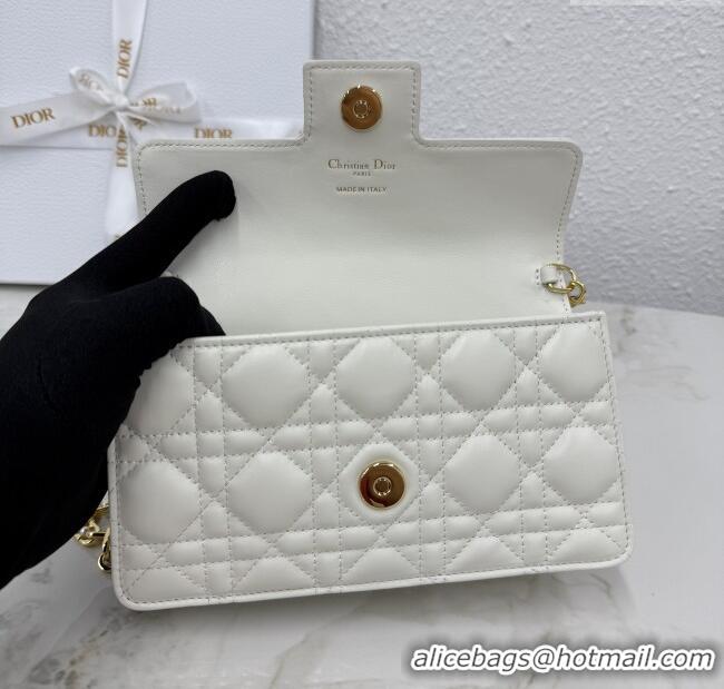 Good Taste Dior Jolie East-West Bag in Cannage Lamb Leather and Flat Cannage Calfskin S3117 White 2025