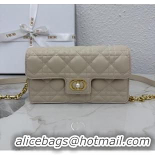 New Fashion Dior Jolie East-West Bag in Cannage Lamb Leather and Flat Cannage Calfskin S3117 Light Beige 2025