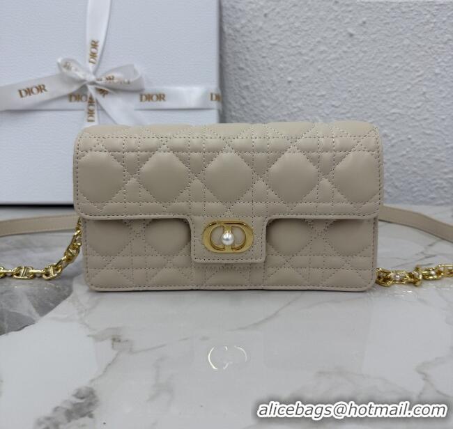 New Fashion Dior Jolie East-West Bag in Cannage Lamb Leather and Flat Cannage Calfskin S3117 Light Beige 2025