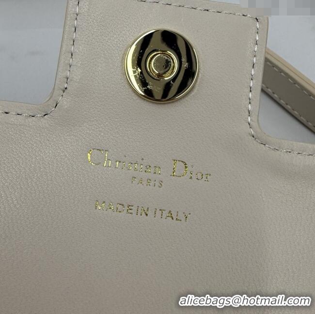 New Fashion Dior Jolie East-West Bag in Cannage Lamb Leather and Flat Cannage Calfskin S3117 Light Beige 2025