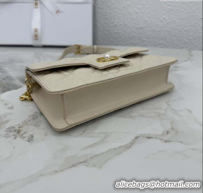 New Fashion Dior Jolie East-West Bag in Cannage Lamb Leather and Flat Cannage Calfskin S3117 Light Beige 2025