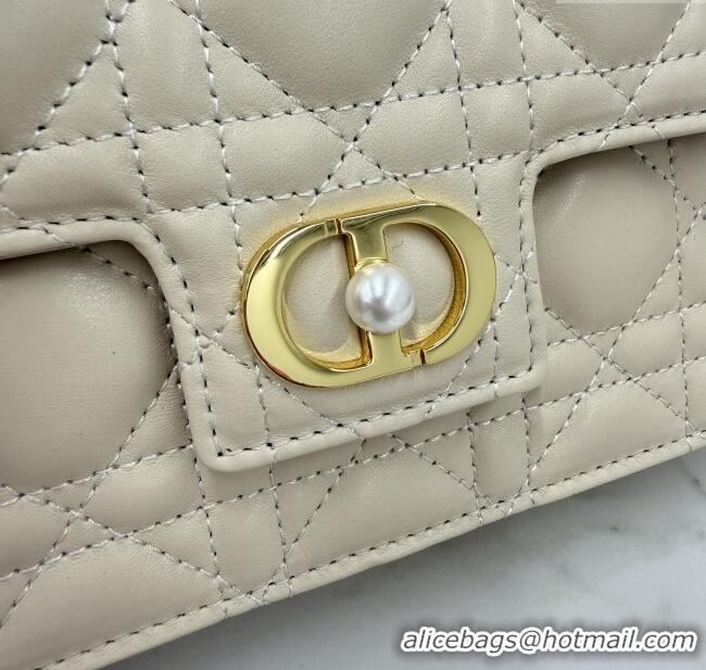 New Fashion Dior Jolie East-West Bag in Cannage Lamb Leather and Flat Cannage Calfskin S3117 Light Beige 2025