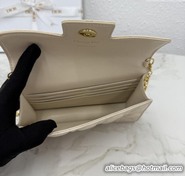 New Fashion Dior Jolie East-West Bag in Cannage Lamb Leather and Flat Cannage Calfskin S3117 Light Beige 2025